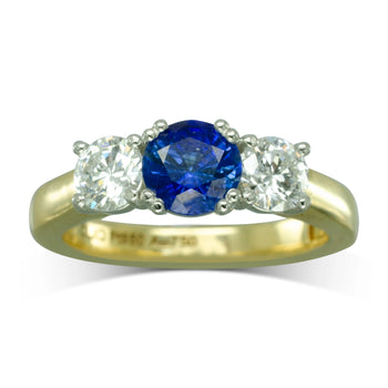 Sapphire and Diamond Hinged Engagement Ring Ring Pruden and Smith   