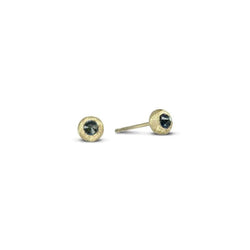 Nugget Reverse 9ct Gold Stud Earrings Earring Pruden and Smith 9ct Yellow Gold Amethyst (Purple) 