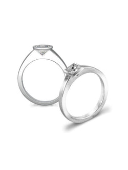 Halo Set Diamond Platinum Engagement Ring Ring Pruden and Smith   