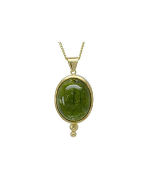 Green 9ct Yellow Gold Tourmaline Pendant Pendant Pruden and Smith   
