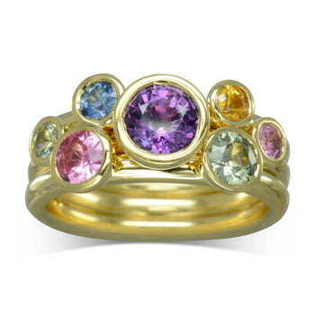 Multi-Coloured Round Sapphire Stacking Ring Ring Pruden and Smith   