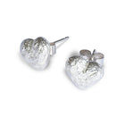 Silver Nugget Heart Ear Studs Earstuds Pruden and Smith   