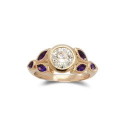 Vintage Amethyst Engagement Ring Ring Pruden and Smith 18ct Rose Gold  