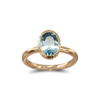 Rose Gold Aquamarine Ring Ring Pruden and Smith 18ct Rose Gold  