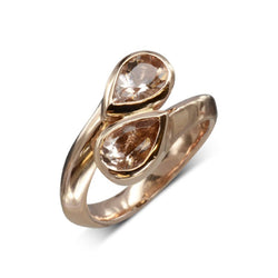 Moi et Toi Morganite 18ct Rose Gold Ring Ring Pruden and Smith   