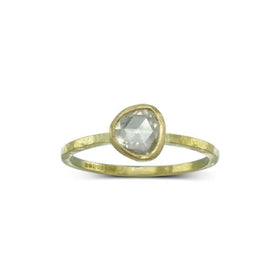 Rough Hammered Rose Cut Diamond Stacking Ring Set Ring Pruden and Smith   