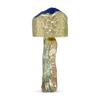 Lapis Lazuli Chunk Mixed Metal Dress Ring Ring Pruden and Smith   