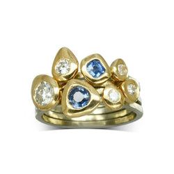 Pebble Sapphire and Diamond Stacking Ring Ring Pruden and Smith   