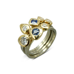 Pebble Sapphire and Diamond Stacking Ring Ring Pruden and Smith   