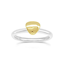 Pebble Silver and Yellow Gold Stacking Rings Ring Pruden and Smith Trillion  