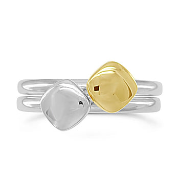Pebble Silver Stacking Rings Ring Pruden and Smith Diamond  