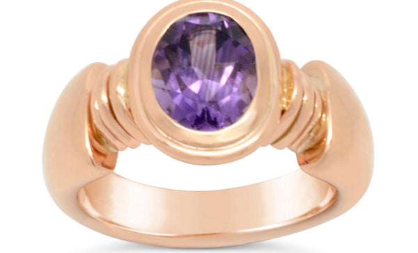 Roman Ring 18ct Gold and Amethyst