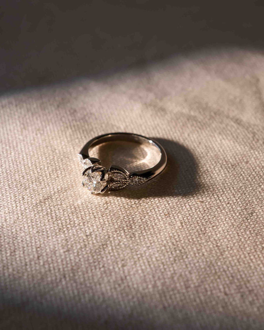 Handmade 0.61ct Natural Round Cut Vintage Engagement Ring by Pruden & Smith