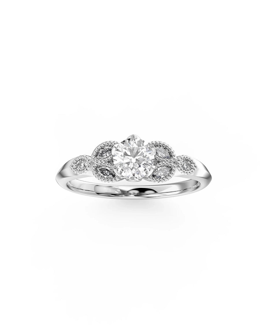 Handmade 0.61ct Natural Round Cut Vintage Engagement Ring Platinum by Pruden & Smith