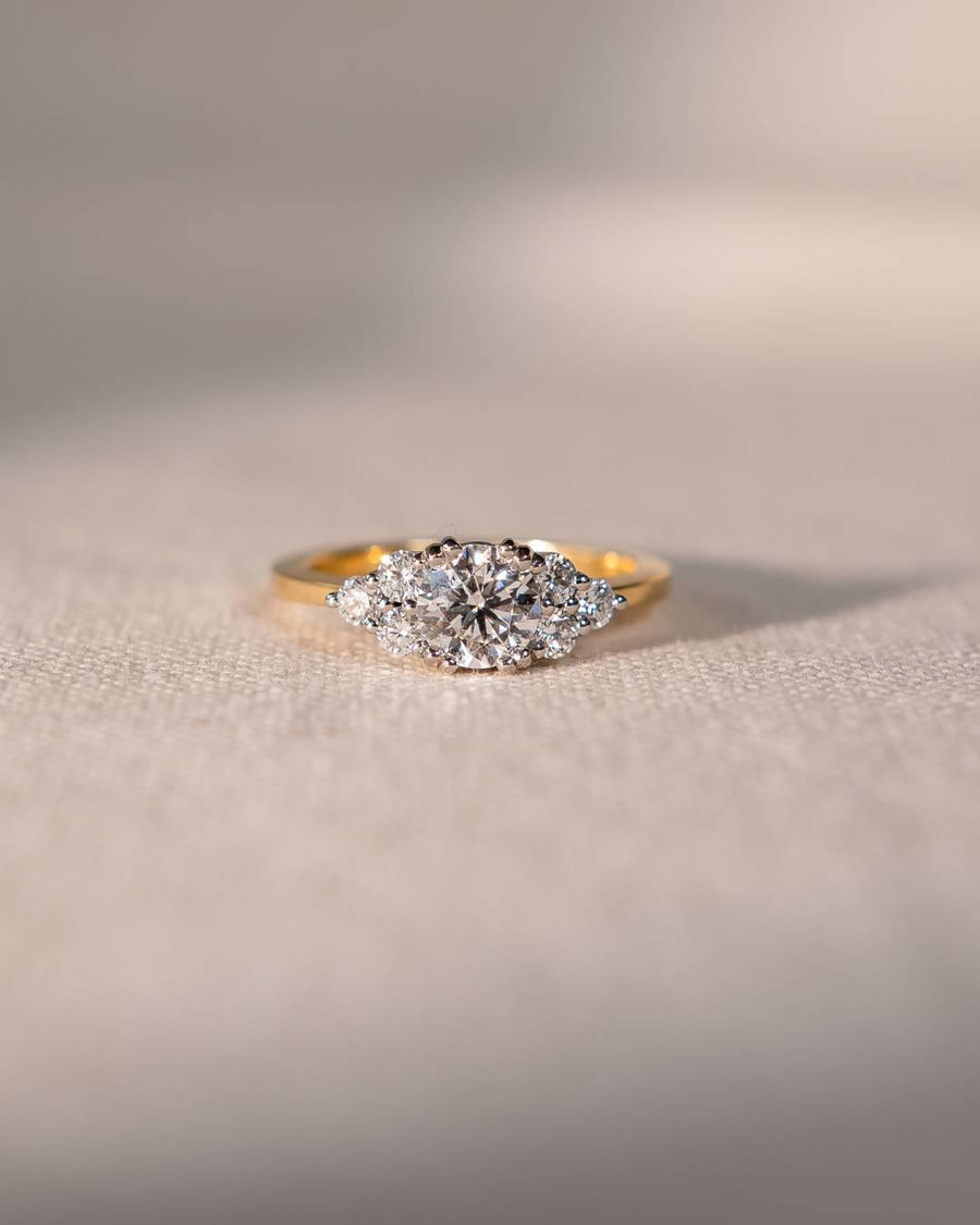 Handmade 0.87ct Round Cut Lab-Grown Trefoil Claw Engagement Ring by Pruden & Smith