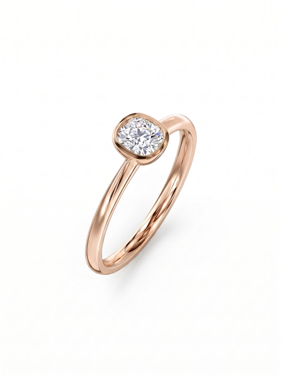 Cushion Cut Bezel Engagement Ring