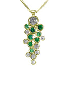 Water Bubbles Diamond and Emerald Pendant Pendant Pruden and Smith   