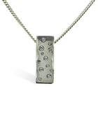Carved Scattered Diamond Pendant Pendant Pruden and Smith 9ct White Gold  
