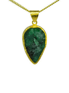 Brazilian Rough Emerald Pendant Pendant Pruden and Smith   