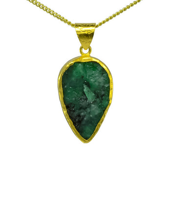 Brazilian Rough Emerald Pendant Pendant Pruden and Smith   