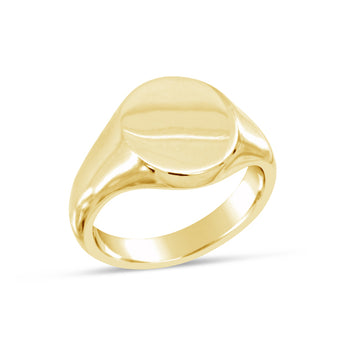 Hand Engraved Initials Signet Ring-Yellow Gold Ring Pruden and Smith Plain Ring  