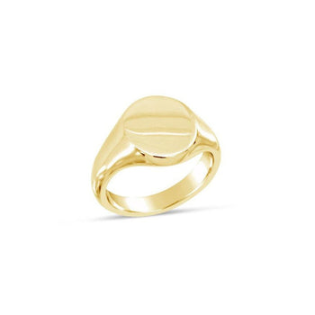 Hand Engraved Initials Signet Ring-Yellow Gold Ring Pruden and Smith Plain Ring  