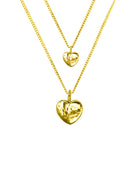 Hammered 9ct Yellow Gold Heart Pendant Pendant Pruden and Smith   