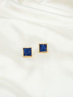 Lapis Lazuli Square Stud Earrings (12mm) Earring Pruden and Smith   