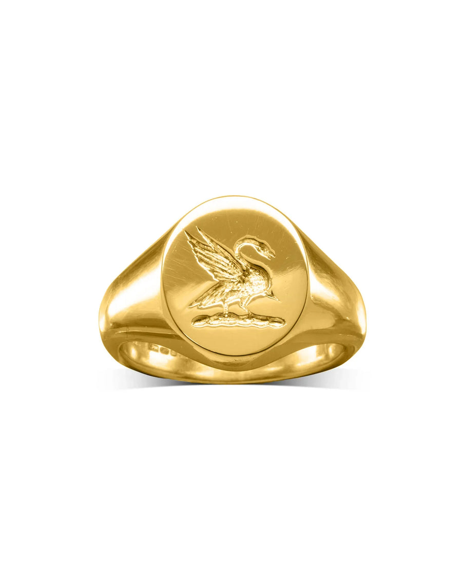 18 carat yellow gold signet ring