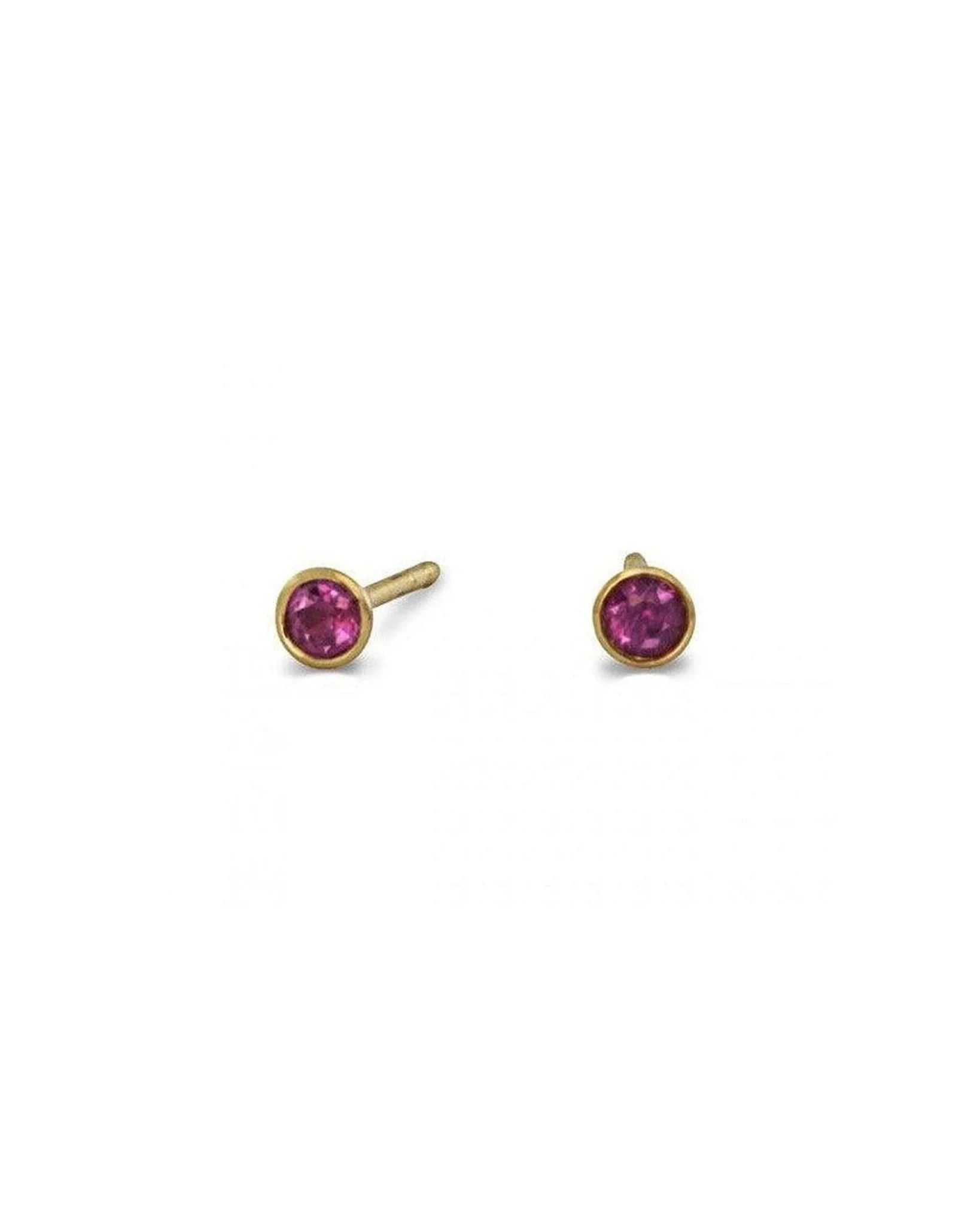 18ct Yellow Gold and Ruby Stud Earrings Earrings Pruden and Smith