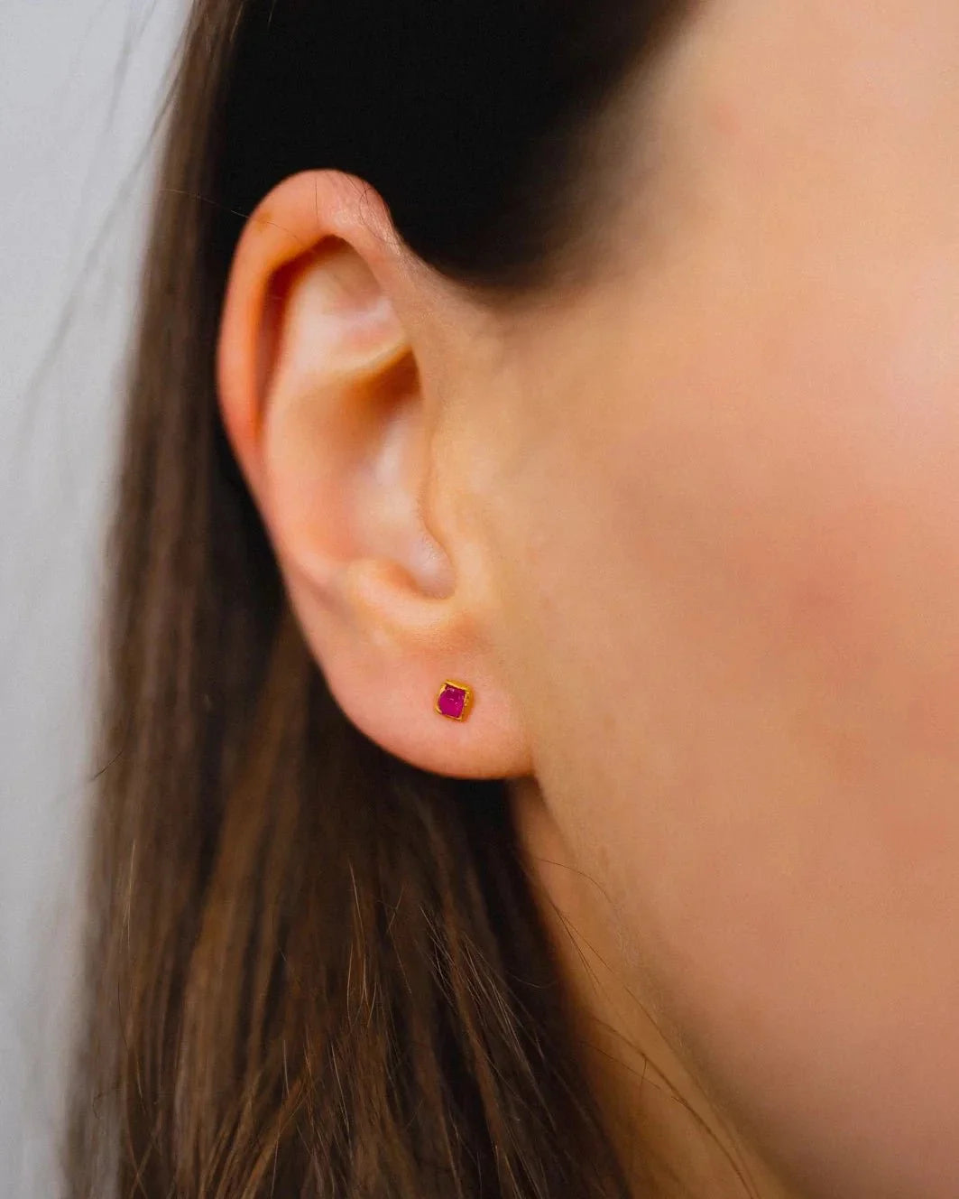 18ct Yellow Gold and Ruby Stud Earrings Earrings Pruden and Smith