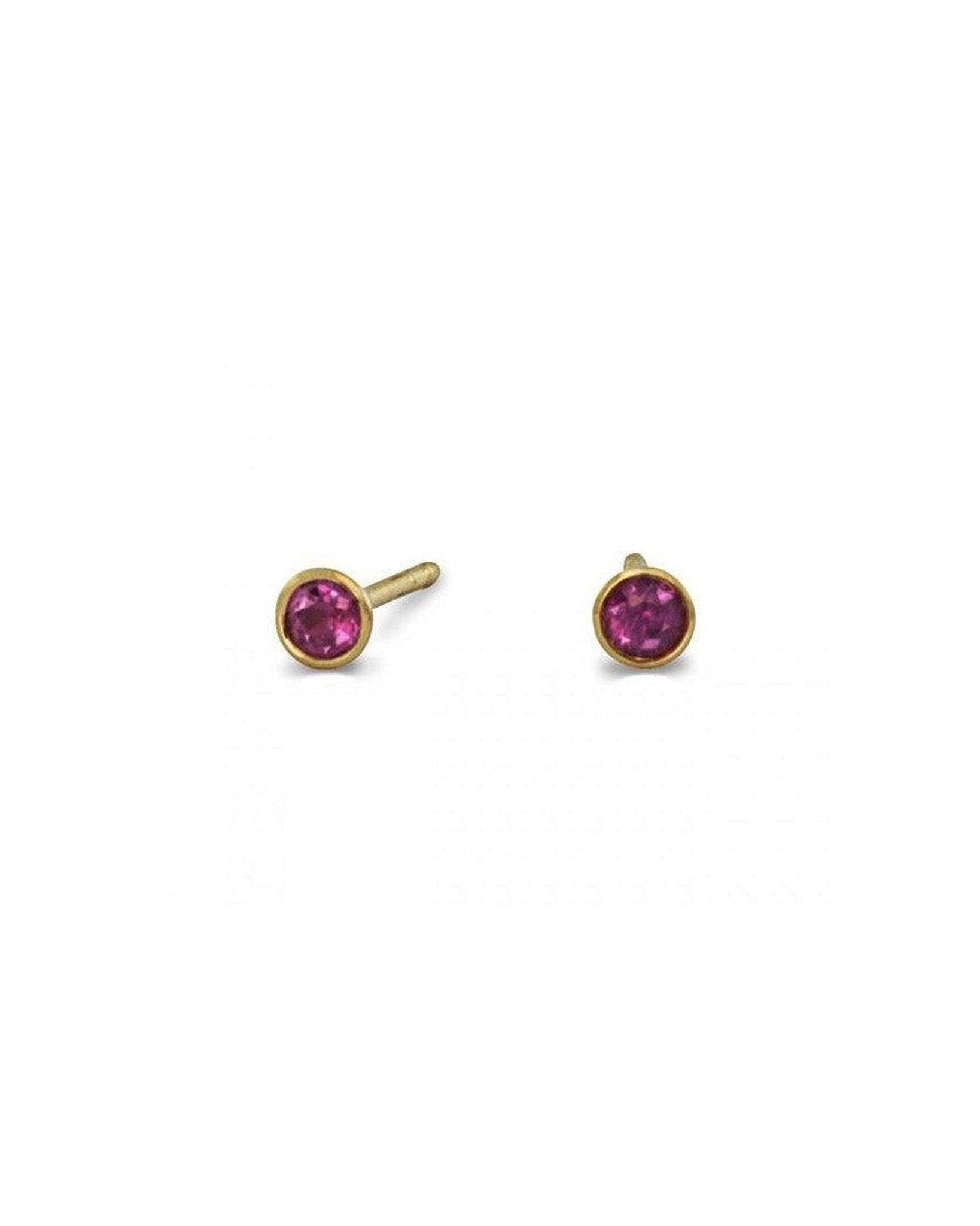 18ct Yellow Gold and Ruby Stud Earrings Earrings Pruden and Smith