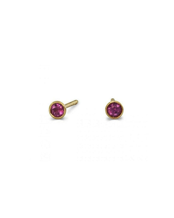 18ct Yellow Gold and Ruby Stud Earrings Earrings Pruden and Smith
