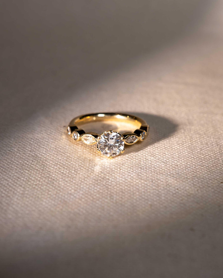 Handmade 1.01ct Round Cut Lab-Grown Diamond Crown Set Engagement Ring by Pruden & Smith