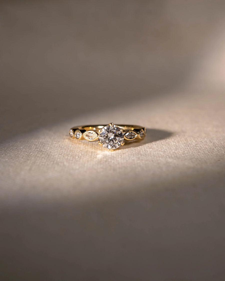 Handmade 1.01ct Round Cut Lab-Grown Diamond Crown Set Engagement Ring by Pruden & Smith