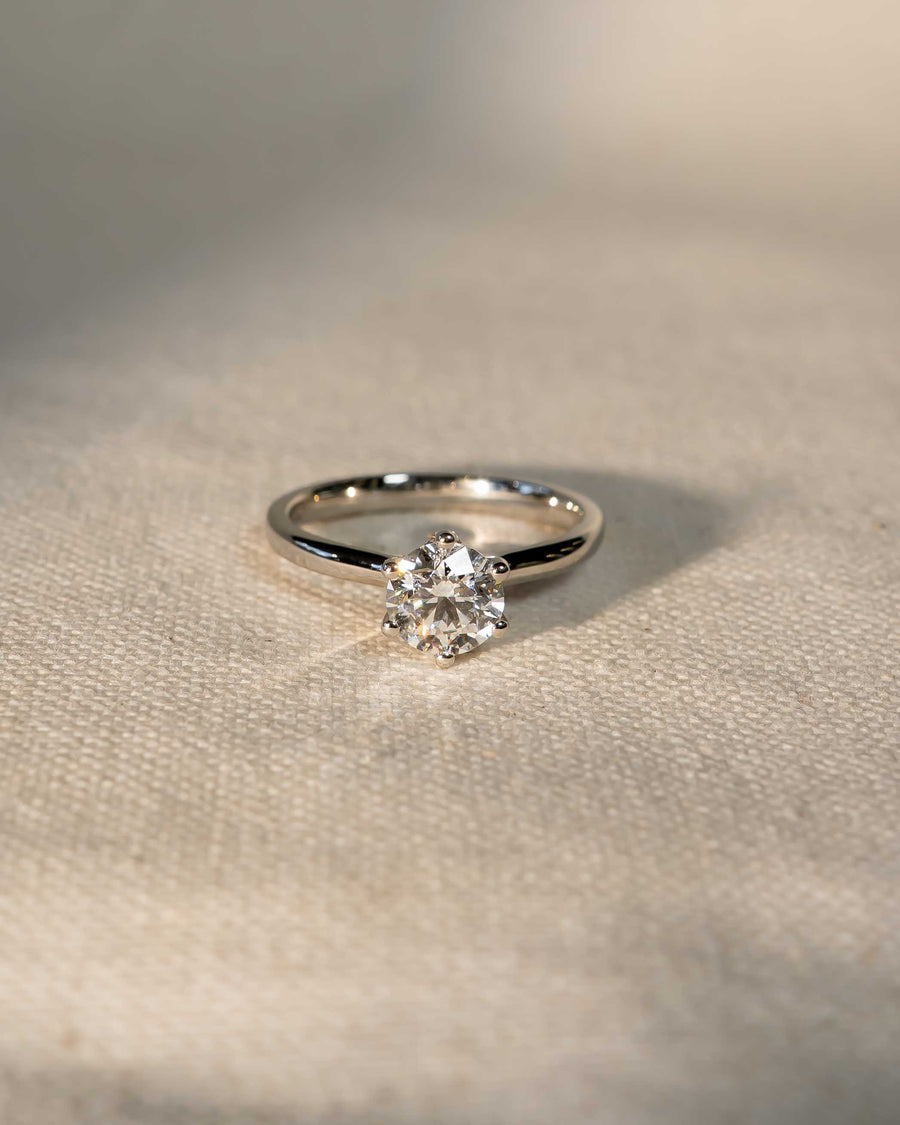 Handmade 1ct Round Cut Six Claw Solitaire Engagement Ring by Pruden & Smith