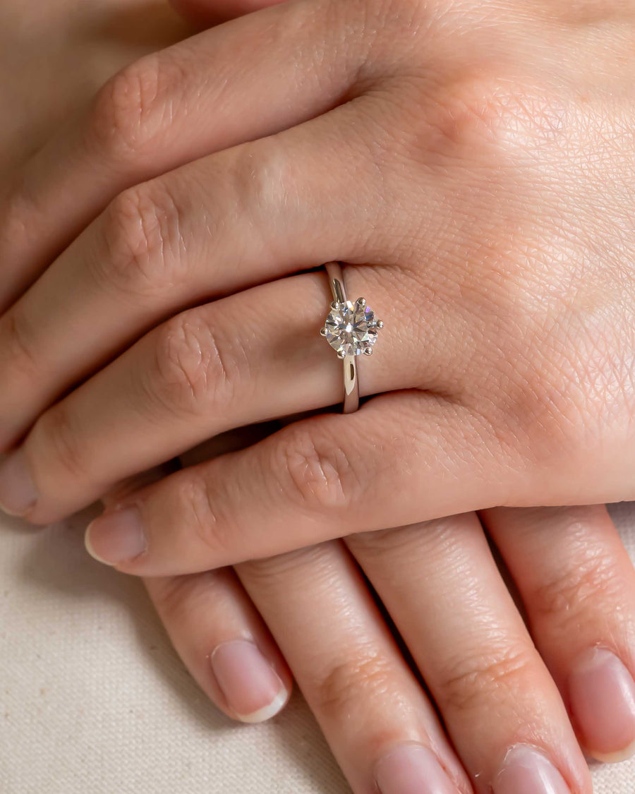 Handmade 1ct Round Cut Six Claw Solitaire Engagement Ring by Pruden & Smith