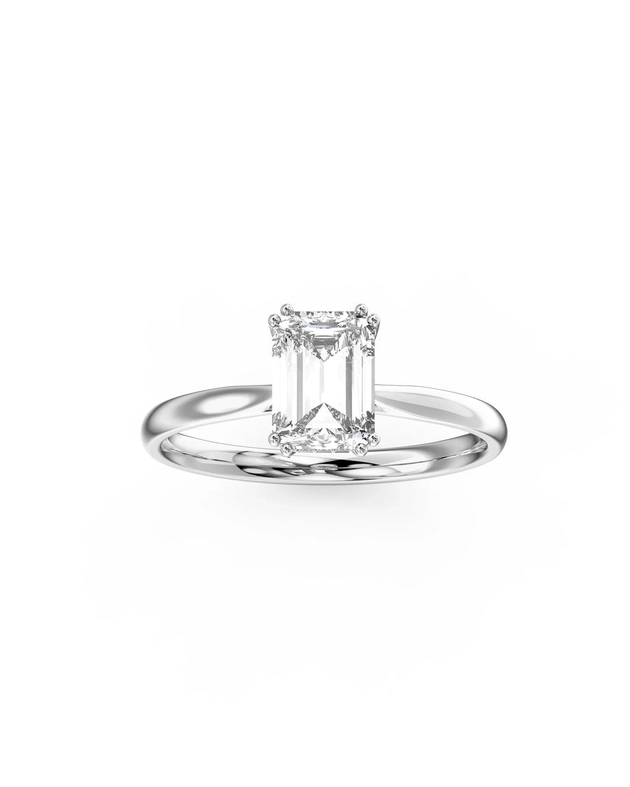 Handmade 2.09ct Emerald Cut Lab-Grown Diamond Hidden Halo Engagement Ring by Pruden & Smith