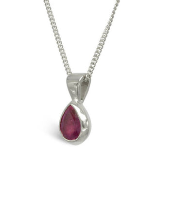 Pear Shaped Solid Gold Ruby Pendant Pendant Pruden and Smith Platinum  