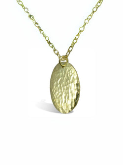Hammered 9ct Yellow Gold Coin Pendant Pendant Pruden and Smith   