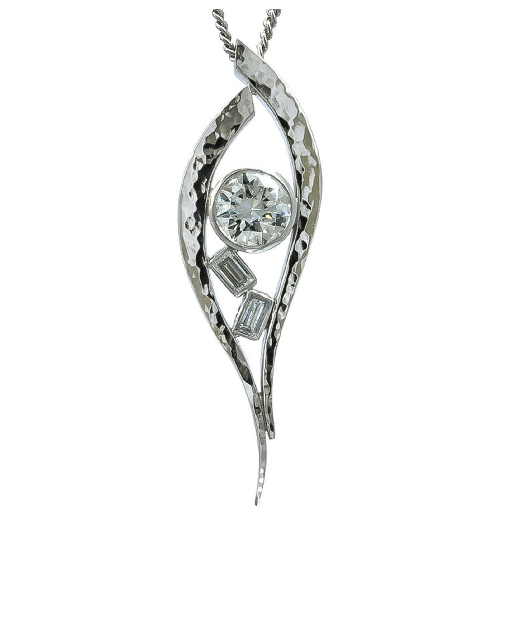2ct Diamond Forged Platinum Pendant Pendant Pruden and Smith