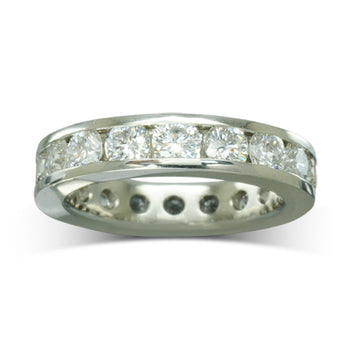 Channel Set Round Brilliant Diamond Full Eternity Ring (2ct) Ring Pruden and Smith   