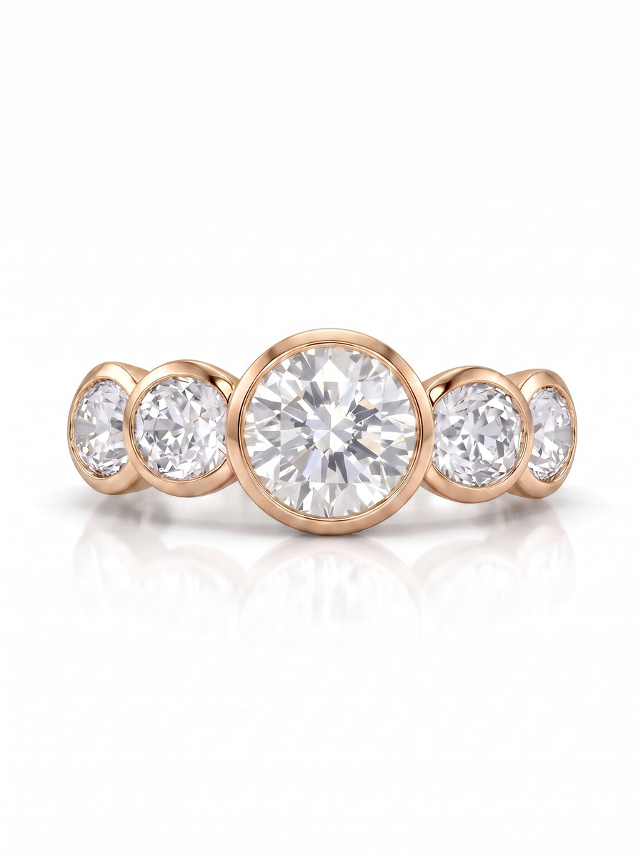 Art Deco Round Brilliant Cut Diamond Engagement Ring