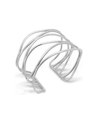 Six Strand Solid Silver Cuff Bangle (Wide) Bangle Pruden and Smith   