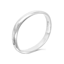 Polished Hinged Oval Solid Silver Bangle Bangle Pruden and Smith   