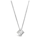 Cube Princess Cut Diamond Platinum Pendant Pendant Pruden and Smith   