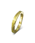 Side Hammered Yellow Gold Wedding Ring (3mm) Ring Pruden and Smith   