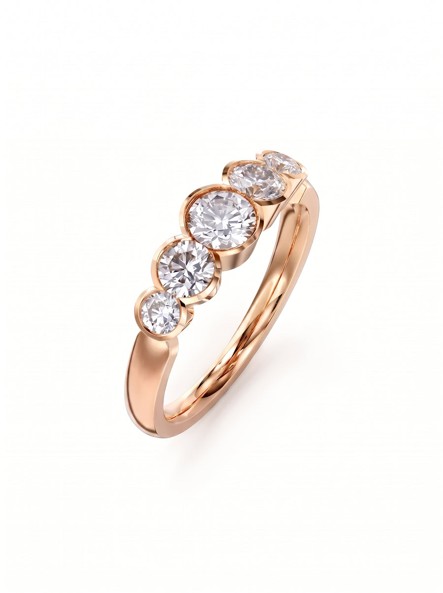 Art Deco Round Brilliant Cut Diamond Engagement Ring
