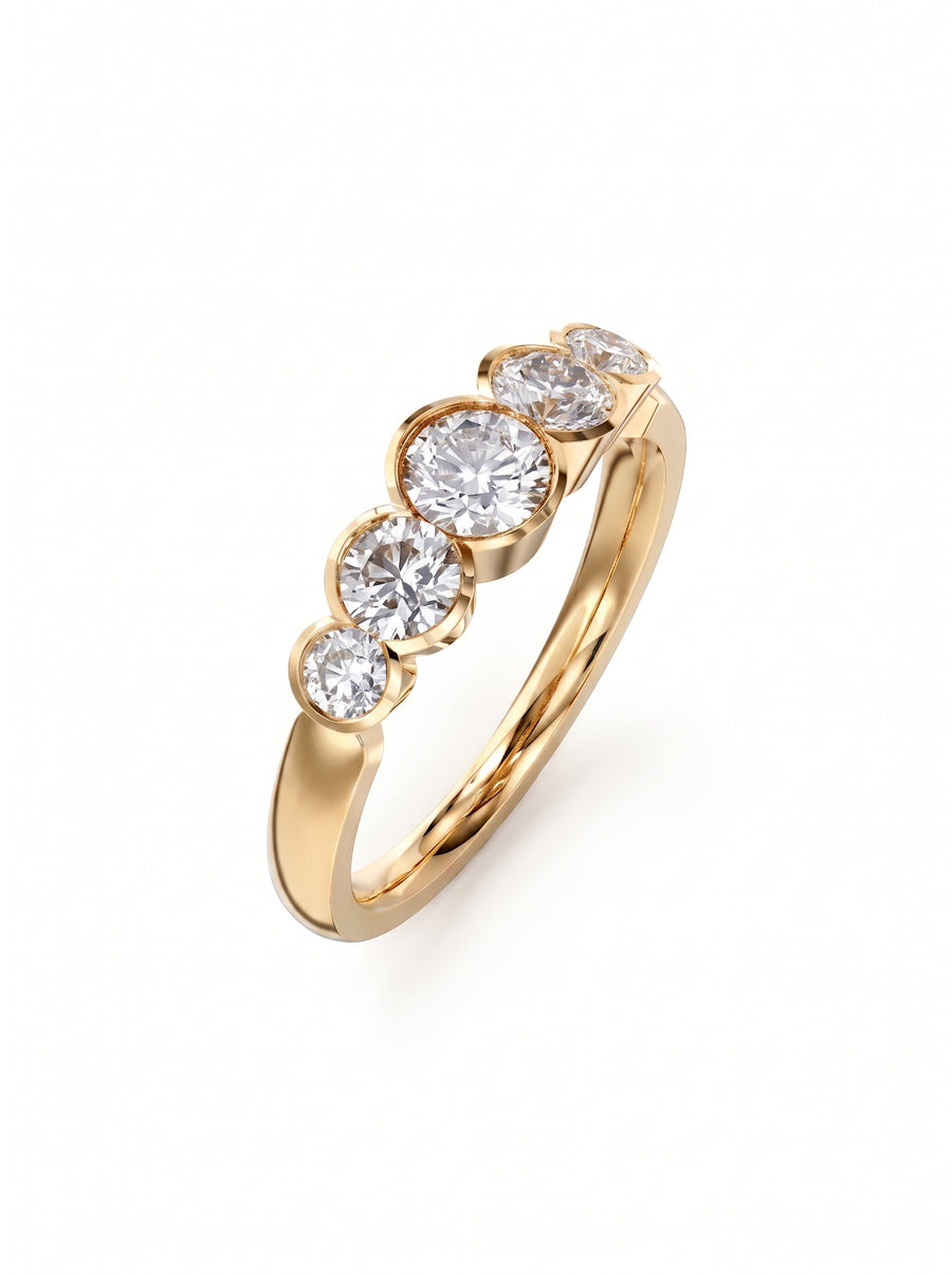 Art Deco Round Brilliant Cut Diamond Engagement Ring