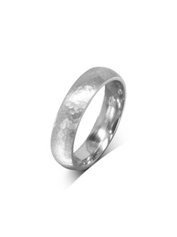 Hammered Platinum Court Wedding Ring (6mm) Pruden and Smith